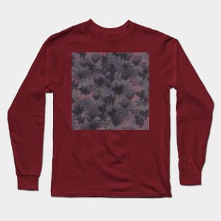 floral feel abstract pattern in purple and gray Long Sleeve T-Shirt